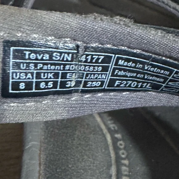 Teva Tirra Black leather Outdoor Hiking strap Sandals women’s size 8 - Picture 4 of 10